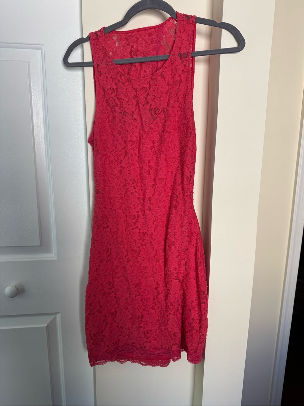 Express Pink Lace Sleeveless Mini Dress